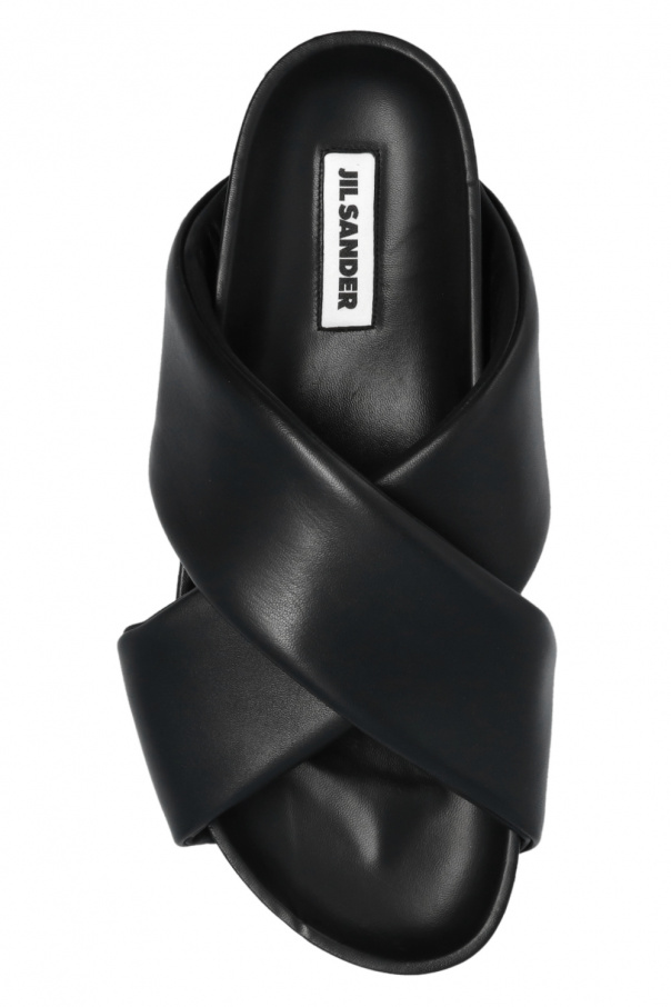 ★正規品★Jil Sander★ Leather Slide Black JP38001A15511001 JIL SANDER Leather platform slides | NET-A-PORTER